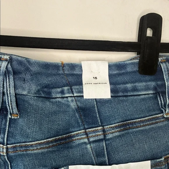 Good American Good Curve Straight Leg Super High Rise Blue Jeans Size 15 - Picture 9 of 12